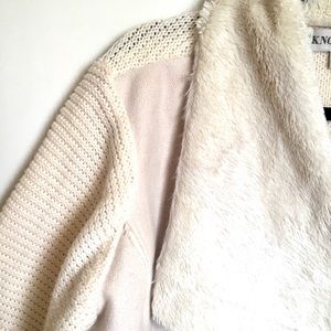 Warm faux leather/fur sweater